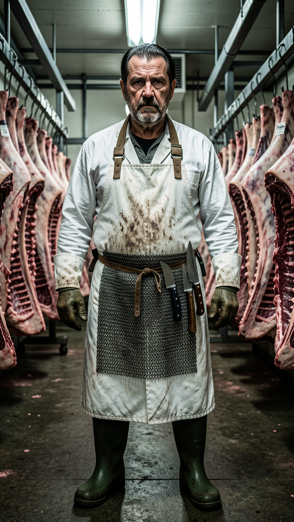 Chris — butcher in cold store