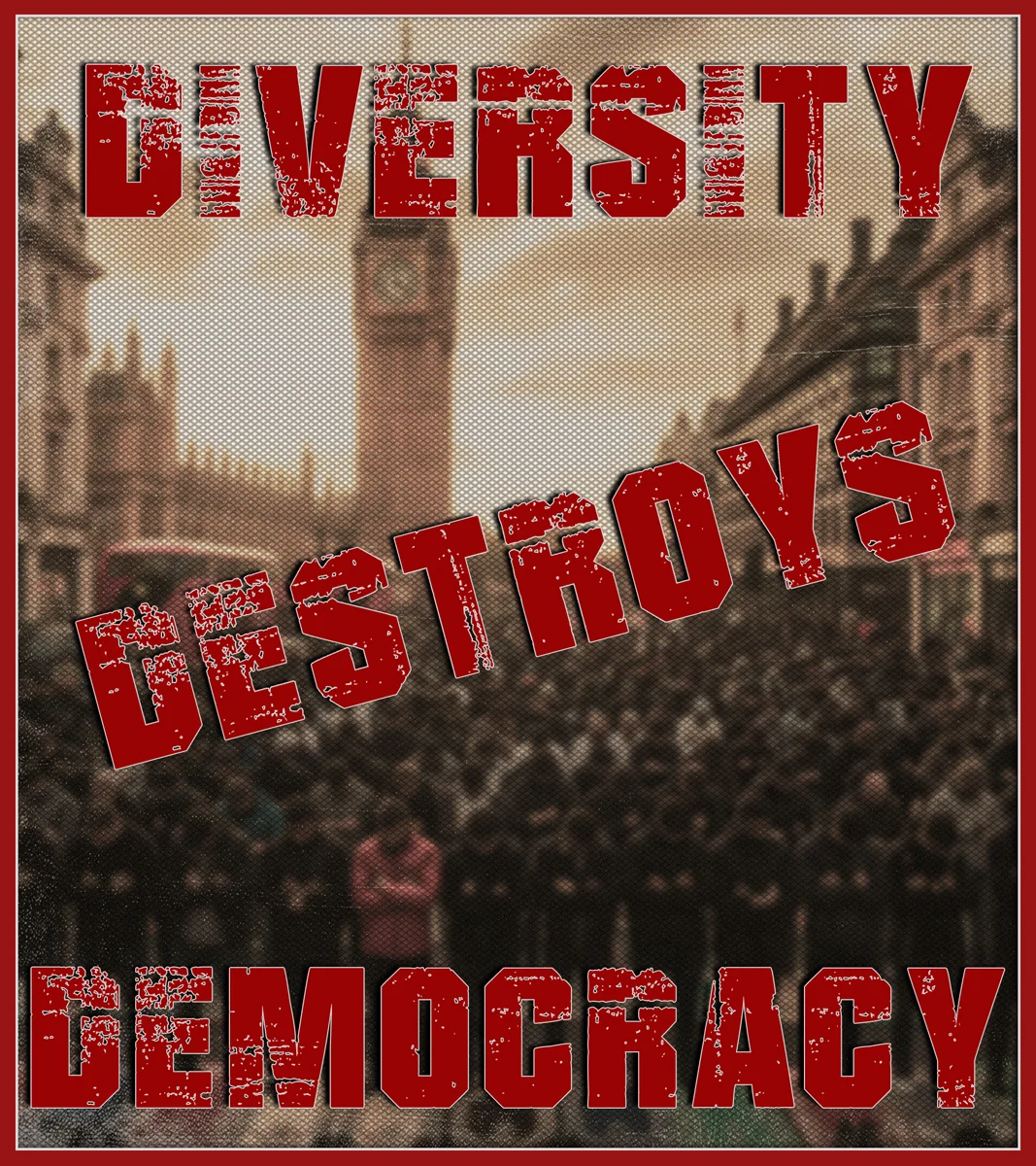 Anti-Islam propaganda poster with hand tearing through green background, middle finger extended